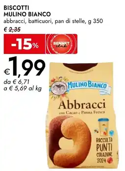 Bennet Biscotti mulino bianco abbracci, batticuori, pan di stelle offerta