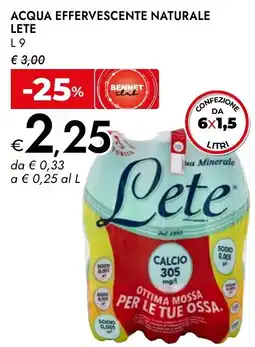 Bennet Acqua effervescente naturale LETE offerta