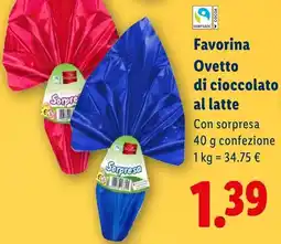 Lidl Favorina Ovetto di cioccolato al latte offerta