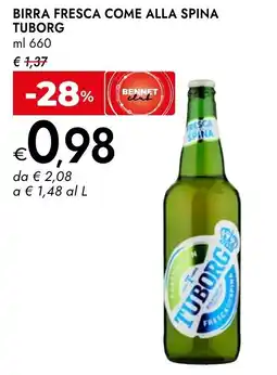 Bennet Birra fresca come alla spina TUBORG offerta