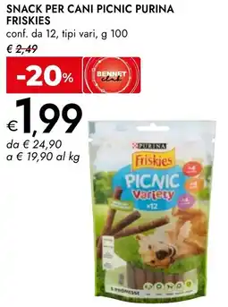 Bennet Snack per cani picnic purina FRISKIES offerta