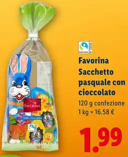 Lidl Favorina Sacchetto pasquale con cioccolato offerta