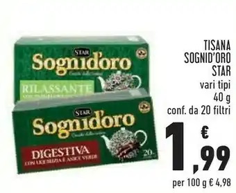 Conad Star - le tisane sogni d'oro digestiva 40 g(ml) offerta