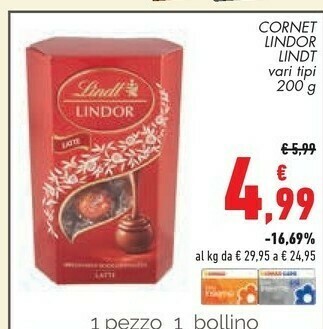 Conad Lindor 200 g(ml) offerta