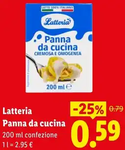 Lidl Latteria Panna da cucina offerta