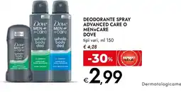 Bennet Deodorante spray advanced care o men+care DOVE offerta
