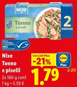 Lidl Nixe Tonno e piselli offerta