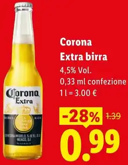 Lidl Corona Extra birra offerta