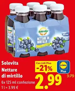 Lidl Solevita Nettare di mirtillo offerta