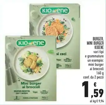 Conad Superstore Kioene burger, mini burger offerta