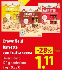 Lidl Crownfield Barrette con frutta secca offerta