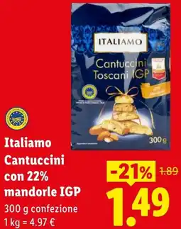 Lidl Italiamo Cantuccini con 22% mandorle IGP offerta