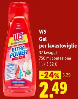 Lidl W5 Gel per lavastoviglie offerta