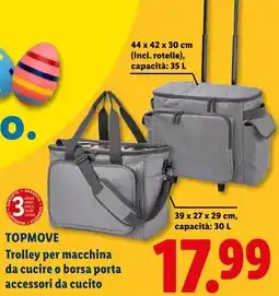 Lidl TOPMOVE Trolley per macchina da cucire o borsa porta accessori da cucito offerta