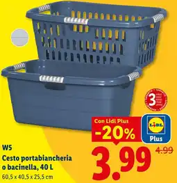 Lidl W5 Cesto portabiancheria o bacinella offerta