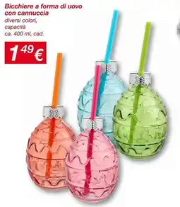 KiK Bicchiere a forma di uovo con cannuccia offerta