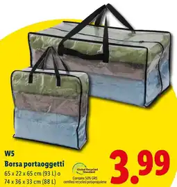 Lidl W5 Borsa portaoggetti offerta