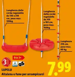 Lidl LUPILU Altalena o fune per arrampicarsi offerta