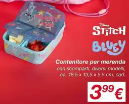 KiK Disney stitch, bluey con scomparti offerta