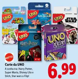 Lidl MATTEL Carte da UNO offerta
