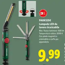 Lidl PARKSIDE Lampada LED da lavoro ricaricabile offerta