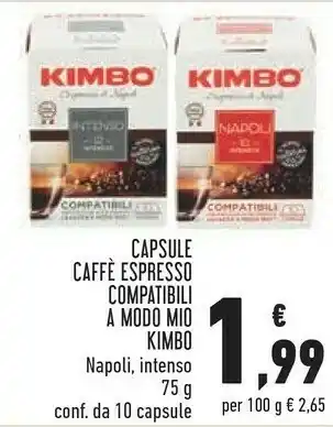 Conad Superstore Capsule caffè espresso compatibili a modo mio offerta