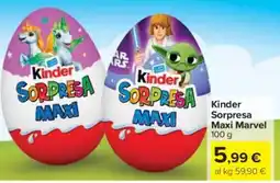 Carrefour Kinder Sorpresa Maxi Marvel offerta