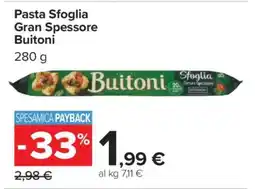 Carrefour Pasta Sfoglia Gran Spessore Buitoni offerta