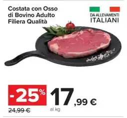 Carrefour Costata con Osso di Bovino Adulto Filiera Qualità offerta