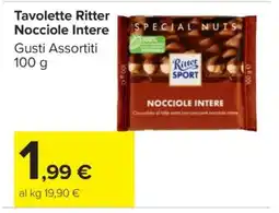 Carrefour Tavolette Ritter Nocciole Intere offerta