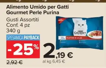 Carrefour ALIMENTO UMIDO PER GATTI GOURMET PERLE PURINA offerta