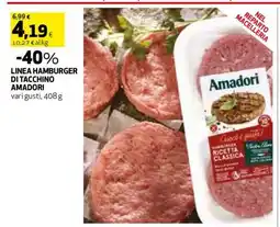 Coop LINEA HAMBURGER DI TACCHINO AMADORI offerta