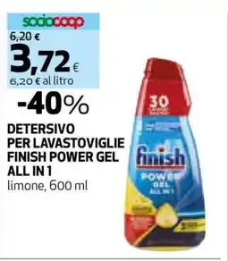 Coop DETERSIVO PER LAVASTOVIGLIE FINISH POWER GEL ALL IN 1 offerta