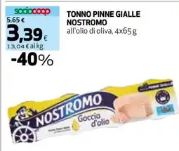 Coop TONNO PINNE GIALLE NOSTROMO offerta