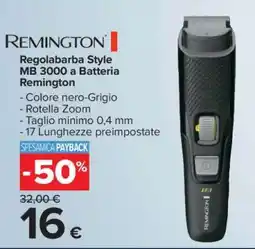 Carrefour Remington Regolabarba Style MB 3000 a Batteria offerta