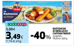 Coop Bastoncini di Merluzzo Capitan Findus offerta