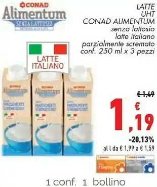Conad Superstore Latte uht parzialmente scremato offerta