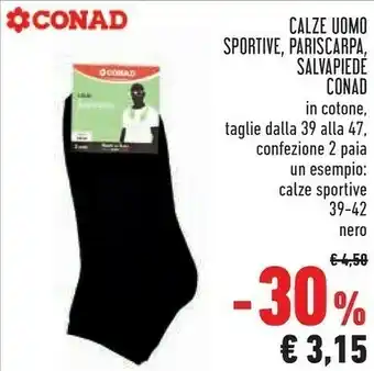 Conad Superstore Conad calze uomo sportive, pariscarpa, salvapiede offerta