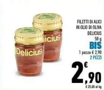 Conad Filetti di alici all'olio di oliva con chiodi di garofano 58 g(ml) offerta