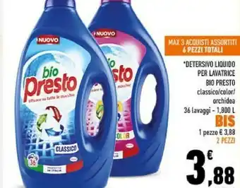 Conad Bio presto detersivo liquido per lavatrice offerta