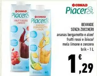 Conad Conad - piacersi frutti rossi e ibisco 1000 g(ml) offerta