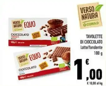 Conad Conad - cioccolato fondente biologico verso natura equo 100 g(ml) offerta