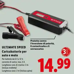Lidl ULTIMATE SPEED Caricabatterie per auto e moto offerta