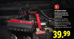 Lidl ULTIMATE SPEED Ausilio portatile per avviamento auto con powerbank offerta