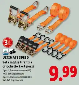 Lidl ULTIMATE SPEED Set cinghie tiranti a cricchetto 2 o 4 pezzi offerta