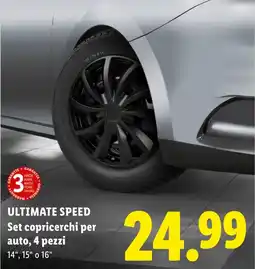 Lidl ULTIMATE SPEED Set copricerchi per auto, 4 pezzi offerta