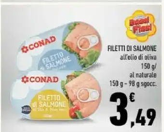 Conad Conad - filetto di salmone al naturale 150 g(ml) offerta