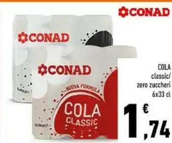 Conad Conad - premium cola zero zuccheri 500 g(ml) offerta