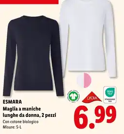 Lidl ESMARA Maglia a maniche lunghe da donna, 2 pezzi offerta