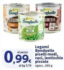 Sigma Legumi Bonduelle piselli medi, ceci, lenticchie piccole offerta